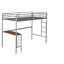 Lit mezzanine simple en métal avec bureau, échelle et garde-corps, lit mezzanine pour chambre à coucher-1895229841