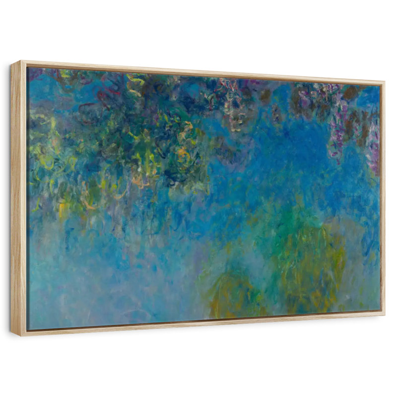 Wisteria 1925, 43 po x 29 po, Cadre flottant en bois naturel
