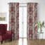 Country Lane Toile Crimson Cotton Rod Pocket Drapery Panel Set of 2-1333915284
