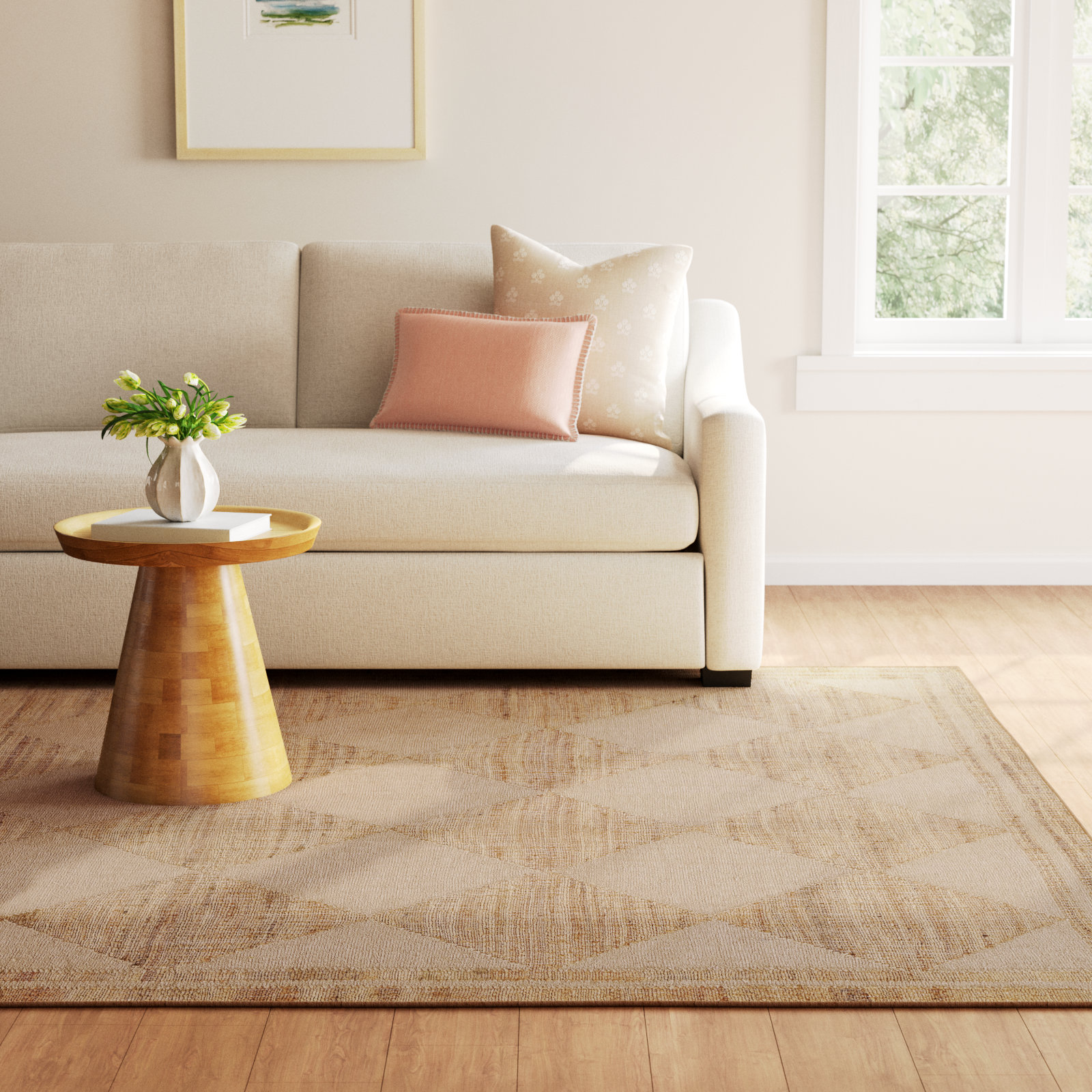 Erin Gates by Momeni Orchard Court Ivory Hand Woven Wool and Jute Area Rug, Rectangle 3'6" x 5'6"