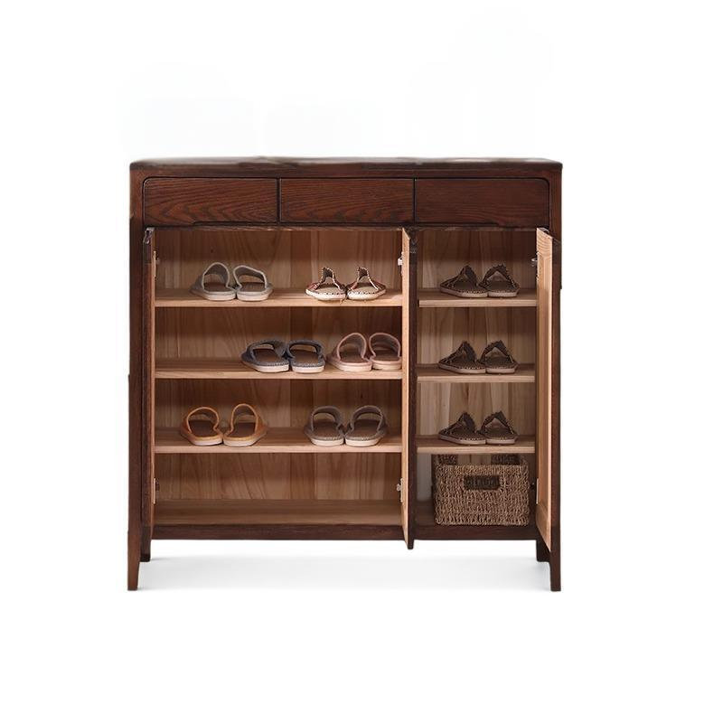Armoire à chaussures en bois massif All Modern, Brun