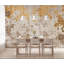 Murale abstraite texturée beige doré-863826270