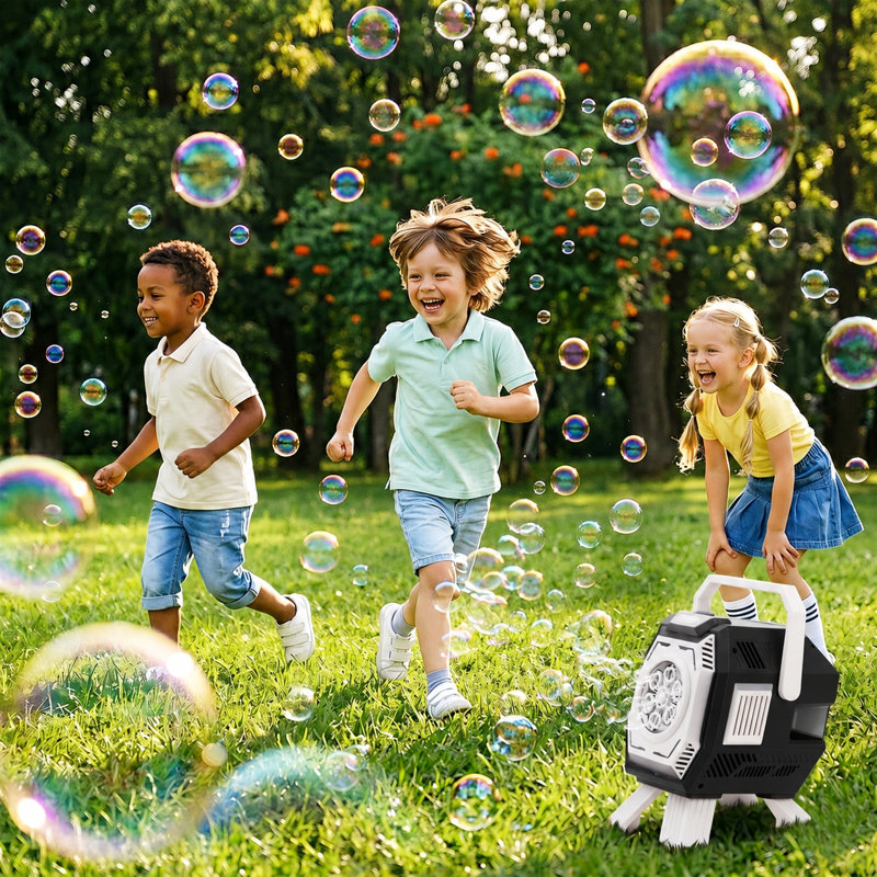 Bubble Party Machine Includes Lights Bubble Concentrate, Black
