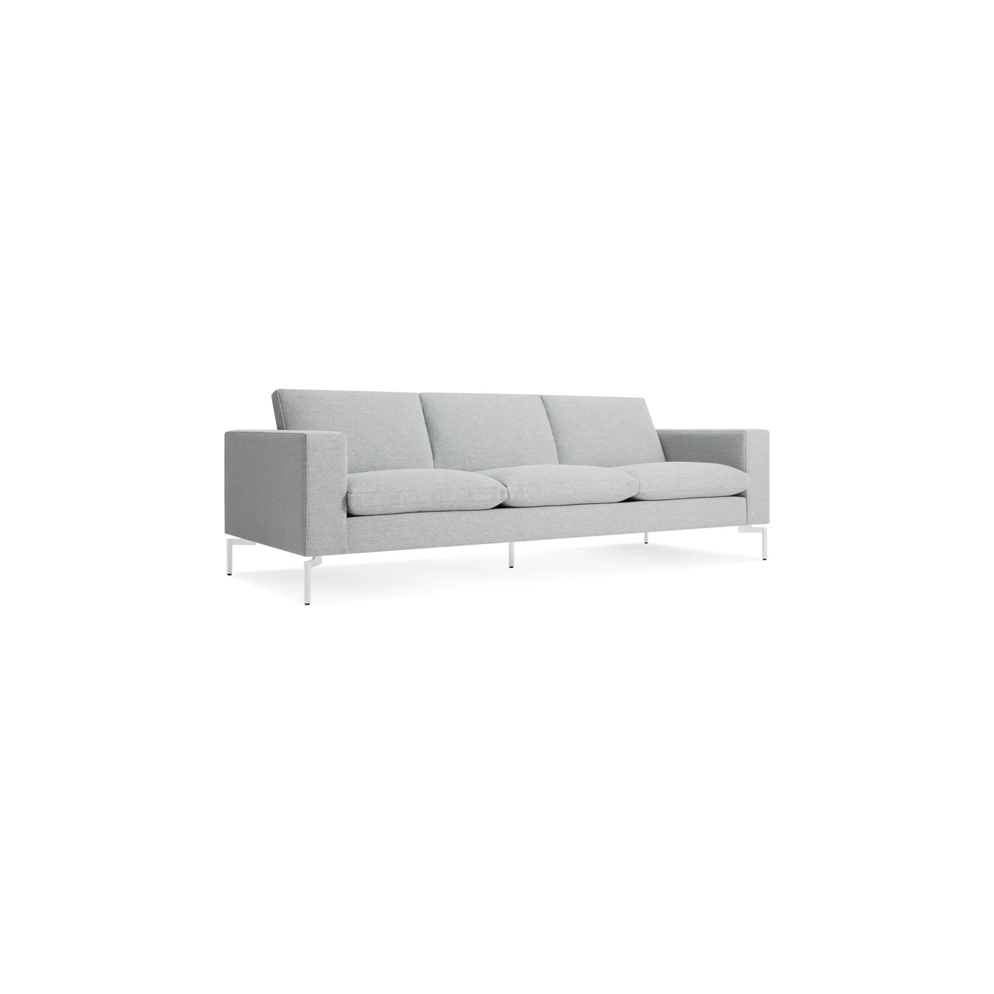 New Standard Upholstered Sofa, Maharam Mode in Intaglio Crossweave, 32" H x 92" W x 35" D, White