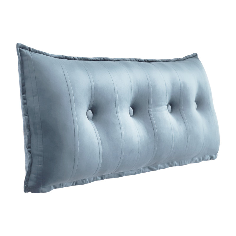 Yellow Rectangular Lumbar Cushion, Grey, 50cm x 100cm