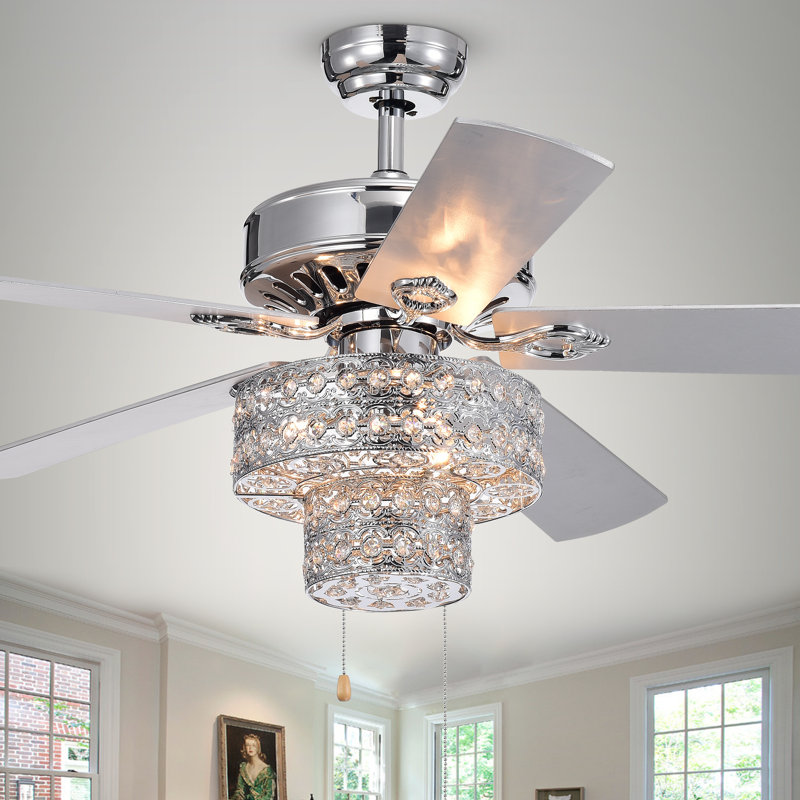 Ventilateur de plafond 52 pales 52 "en cristal avec ensemble d'éclairage inclus Parma