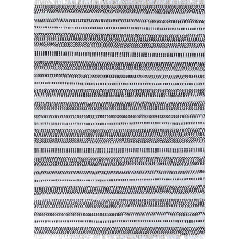 Tapis gris tissé à la main Cheriton, Rectangulaire 2 pi x 4 pi