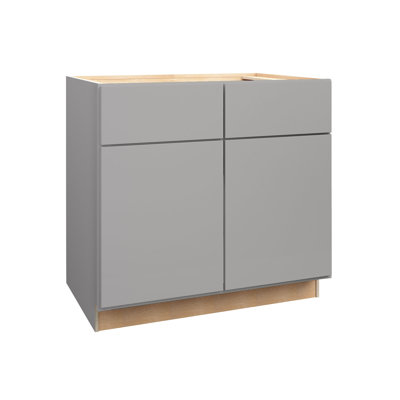 Gallery Express Rowan Assembled 33 in W x 24 in D x 34.5 in H Sink Base Kitchen Cabinet with Sft Close in Cloud