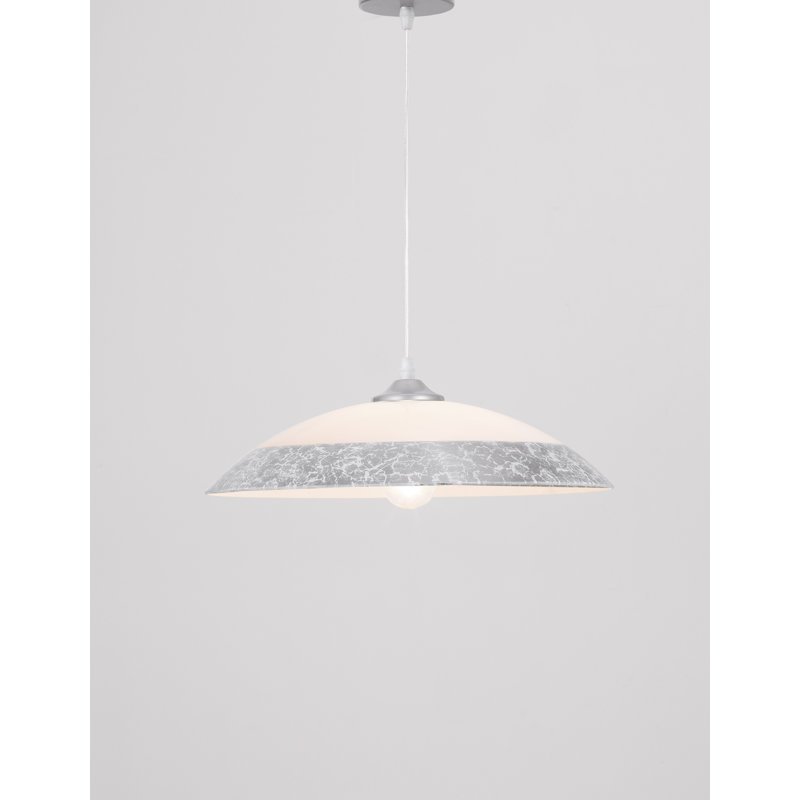 1 - Light Single Pendant, Silver/White