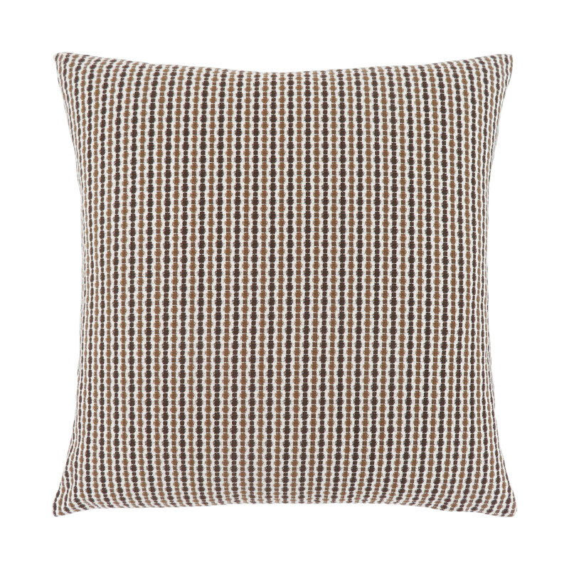 Coussin décoratif Zeta, 18 po, motif à pois abstrait, insert en polyester, Brun