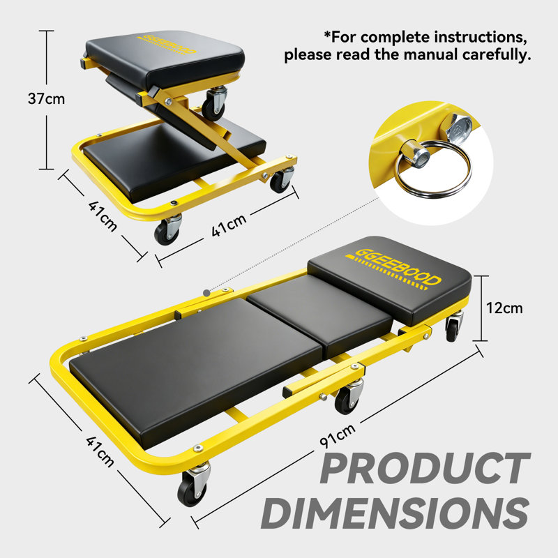 36" Folding Mechanic Creeper Seat, Basic