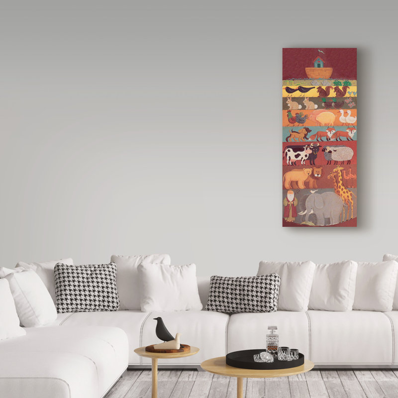 « filling the ark », art sur toile, H 24 po x l 10 po x P 2 po
