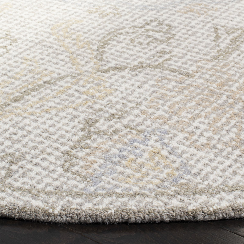 Sulema Hand Tufted Wool Floral Rug, Rectangle 9' x 12'