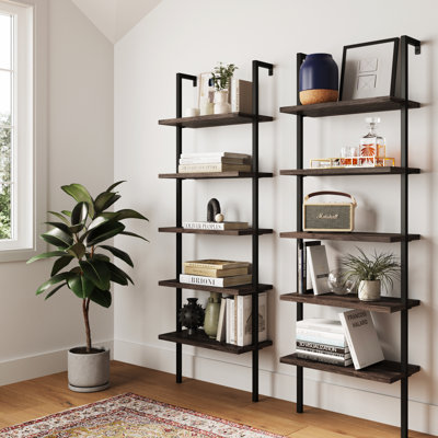 Jahiem 72.5'' H x 24'' W Steel Ladder Bookcase