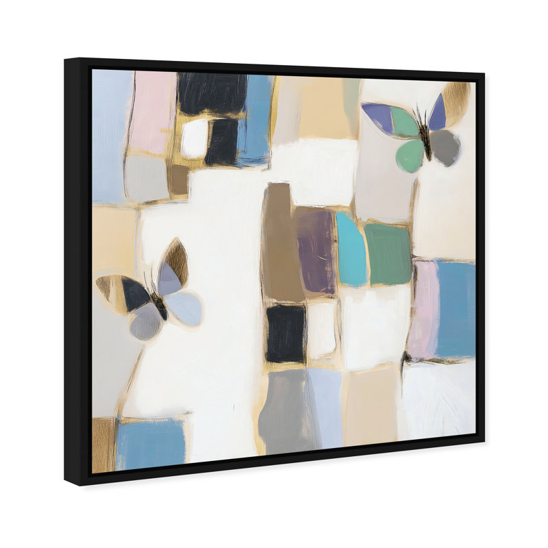 Bejewelled Butterflies Canvas Abstract Print by Oliver Gal, Black Frame, 12 x 12, 21"H x 21"W, Black Frame