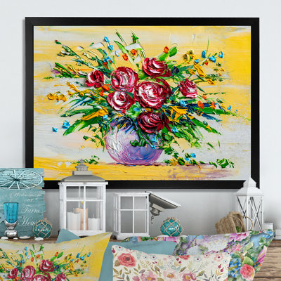 Peinture Bouquet de roses impressionnistes IV - Décoration murale traditionnelle sur toile