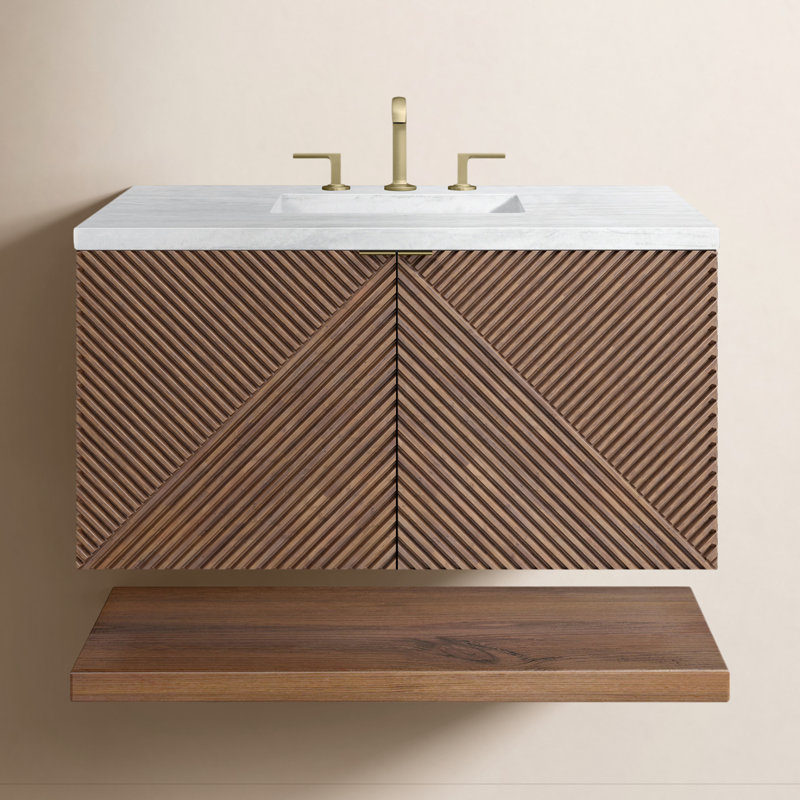 Marcello 36'' W Single Vanity, White Zeus, 8" Widespread