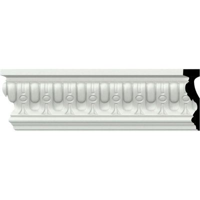 Endurathane Sequential Chair Rail, 4 1/8"H x 1 1/8"P x 94 1/2"L, (1 5/8"Repeat), Factory Primed