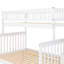Lit superposé simple au-dessus de double avec rangement blanc - Construit avec un escalier en bois de pin massif et une solution pratique