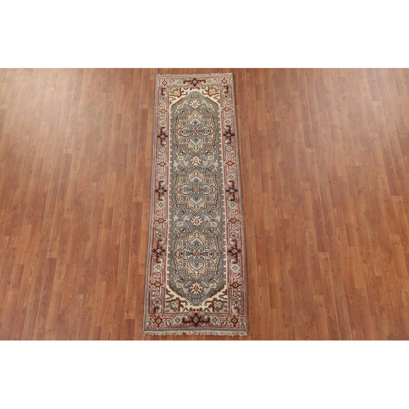 Tapis de couloir indien gris 3x8