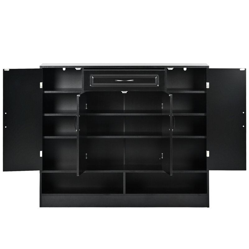 Sleek and Modern Shoe Cabinet with Adjustable Shelves, Minimalist Shoe Storage Organizer with Sturdy Top Surface, Space-saving Design Side Board for Various Sizes of Items
