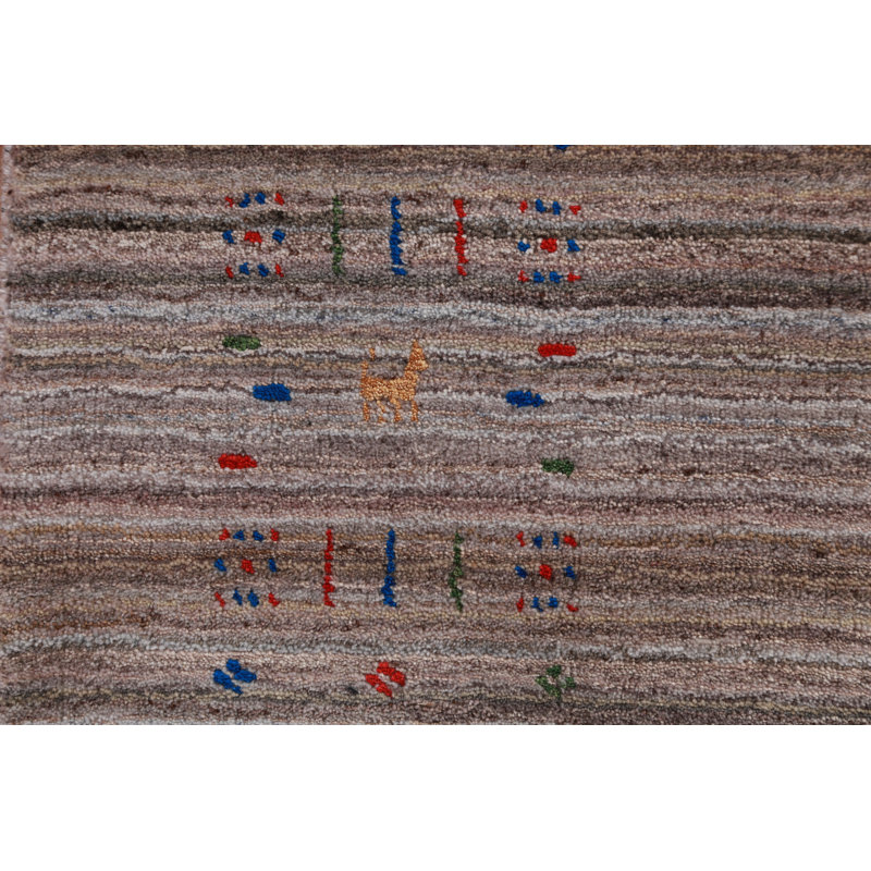 Tribal Striped Gabbeh Oriental Area Rug 8