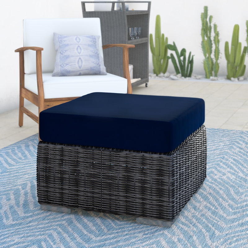 Repose-pieds d'extérieur Modway Modrest Invite, Toile bleu marine Sunbrella®