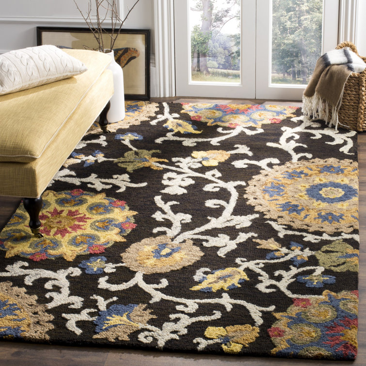 Emrick Hand Tufted Wool Floral Rug