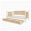 Lit de jour simple en rotin traditionnel avec tiroirs de rangement - Structure de canapé-lit en bois massif blanc antique pour chambre d'amis, aucun sommier nécessaire