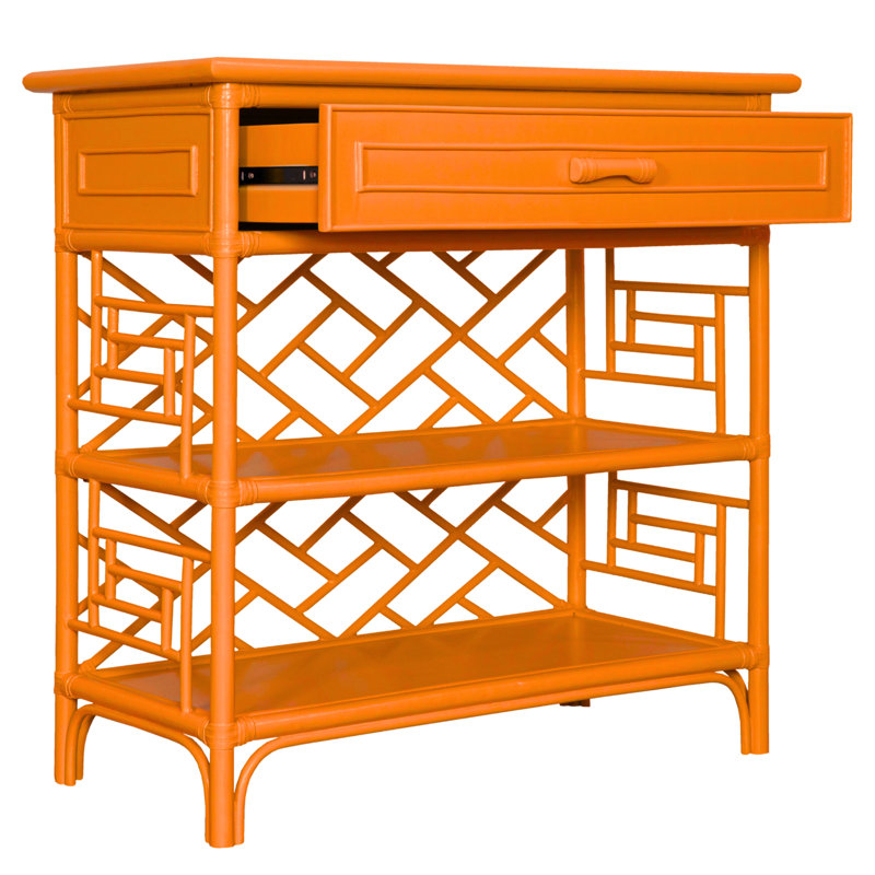 Chippendale End Table, Citrus Orange