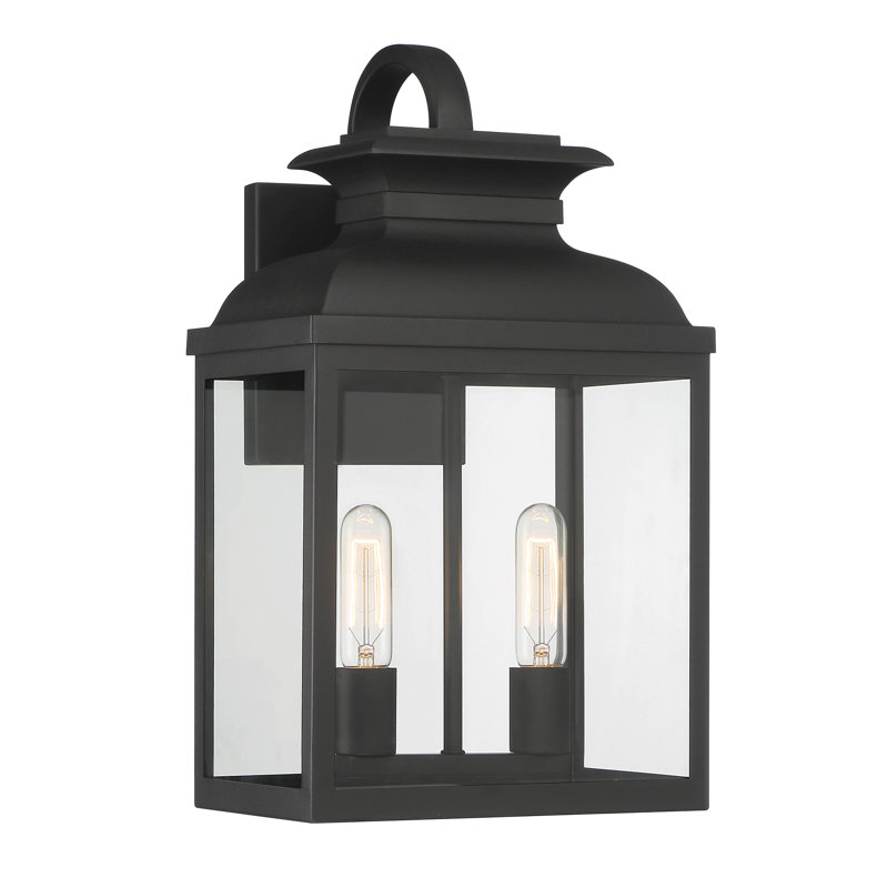 Lanterne murale d'extérieur à 2 ampoules noires H 11,34 po Jamaul