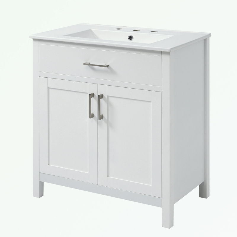 Kachine 29.9'' Single Bathroom Vanity with Top, White