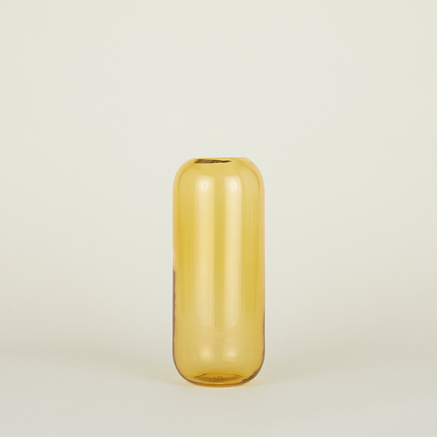 Aurora Handmade Glass Table Vase, 12.5" H x 5" W x 5" D, Amber