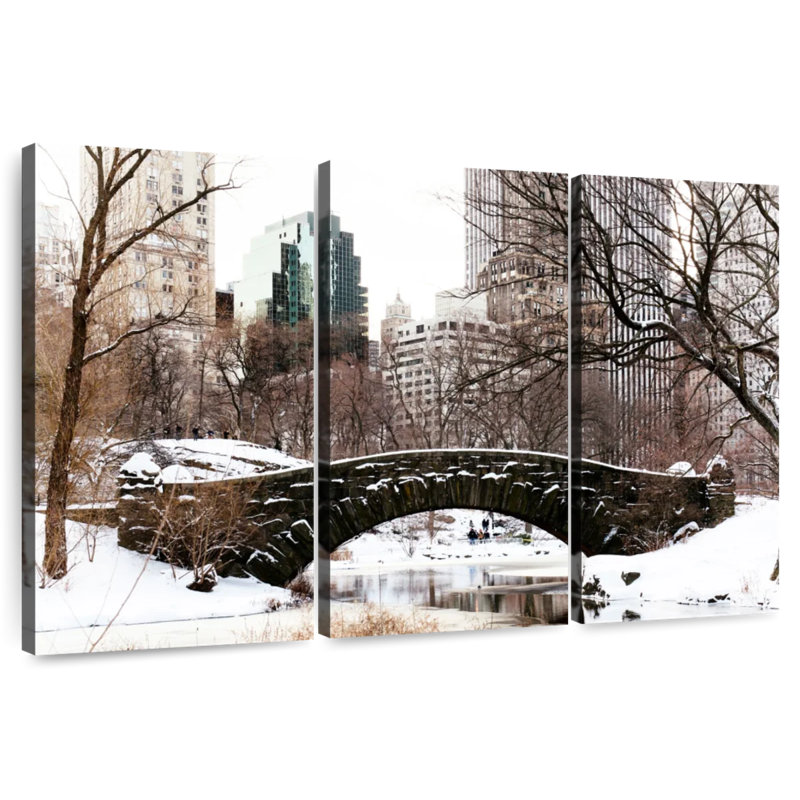 Kavia Gapstow Bridge Snow, 42" H x 65" W