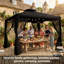 Outsunny 3 x 3 m Metal Gazebo Garden Pavillion Double Roof Black