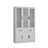 Tullus 6-Door Office Storage Cabinet With 2 Drawers, 3 Glass Doors, Multiple Shelves