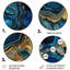 Géode abstraite or et marbre bleu IV - Décoration murale abstraite ronde en métal-109670877