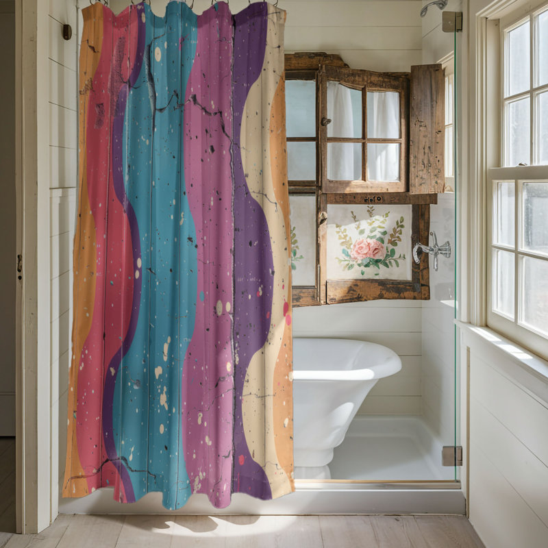 Affiche rétro - Rideau de douche Premium, H 74 po x l 71 po