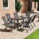 Rectangular 6 - Person Patio Dining Table Set - Extendable Metal Table, 6 Folding Chair (Set of 7)