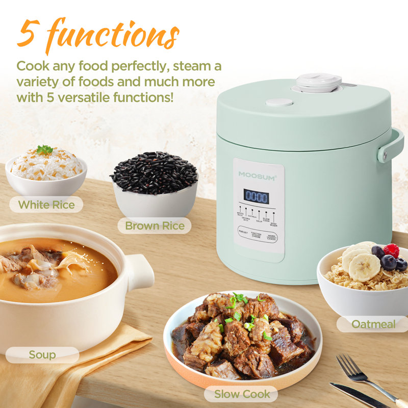 Multi Mini Rice Cooker 2-cups Uncooked (1.2L), Green