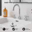 Robinet de salle de bain moderne 7,4 "à 3 trous et 2 poignées avec ensemble de drain-128879783