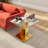 Clear Glass End Table Set Couch Side Table With Gold Geometric Base Set Of 2