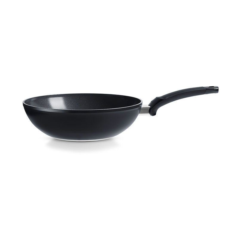 Wok anti-adhésif en céramique Fissler Ceratal Comfort de 11 pouces, noir orbite, fabriqué sans Pfas