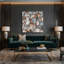 «Abstract Shapes», art mural gris sur toile 45-499486154