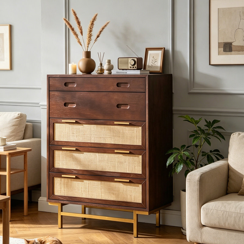 Armoire d'entrée Mid-Century, Brun
