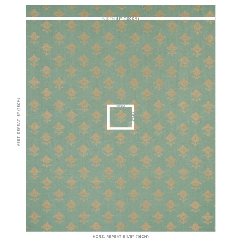 Tissu de broderie Rubia, Vert