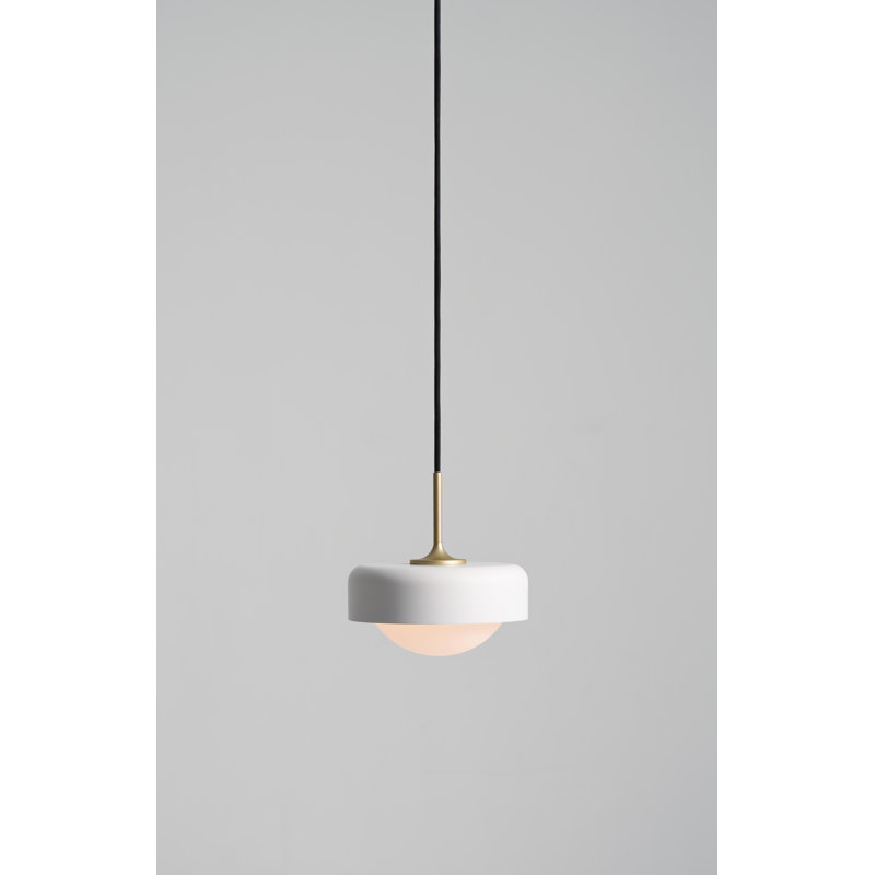 Luminaire suspendu tambour 1 lumière DEL Pensee, Blanc mat