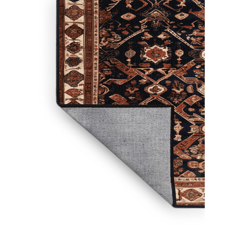 Machine Washable Persian Brown Area Rug, Square 4'