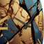 Horloge murale en métal bleu sarcelle et or-93380260