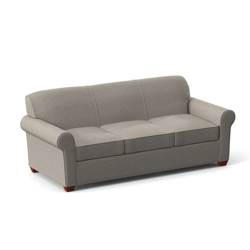 Finn Rolled Arm Sofa with Reversible Cushions, BM Cherry, Static Harmony, 34" H x 83" W x 36" D
